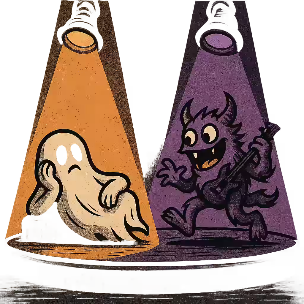 Mission visual — spooky yet playful illustration